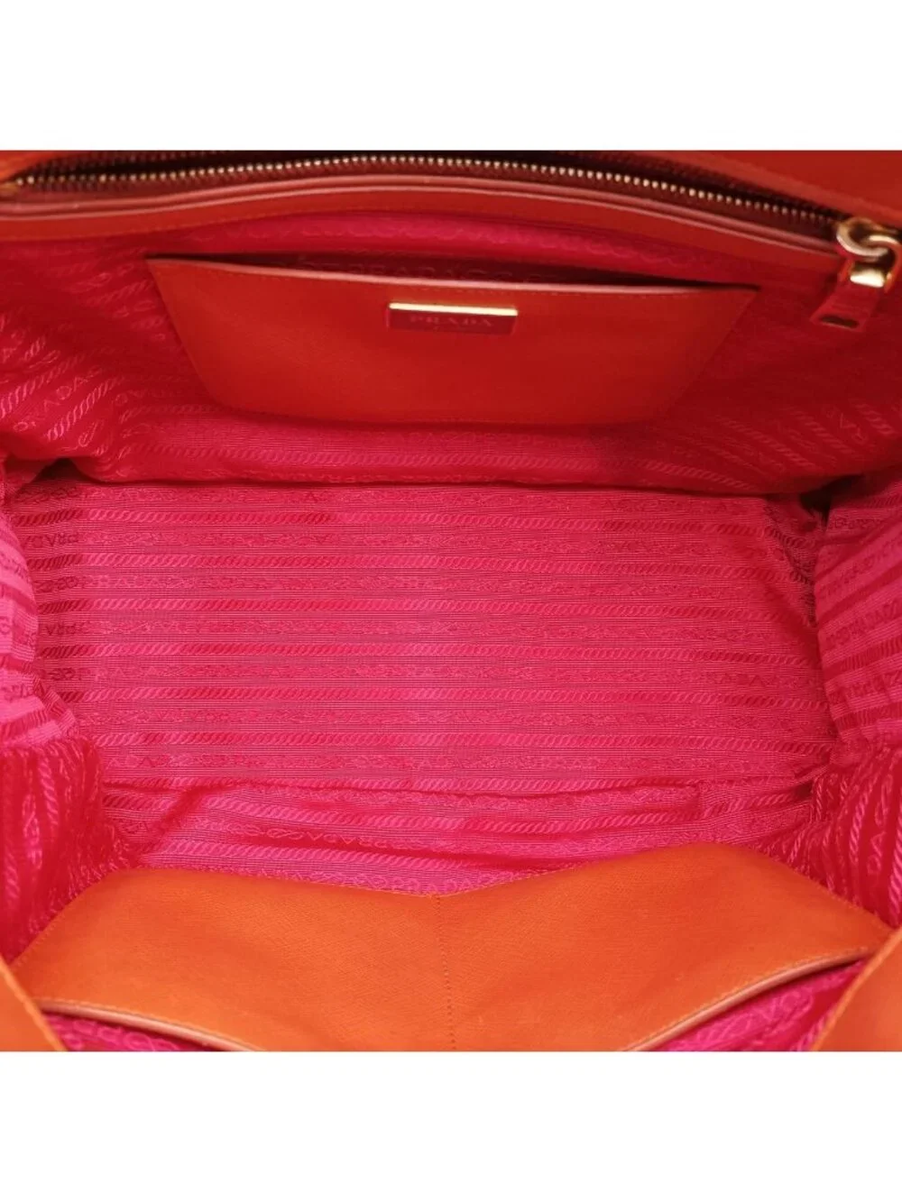 Prada Galleria Orange Red Saffiano Leather 31 Shoulder Bag